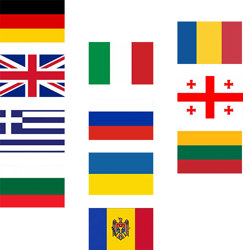 Flaggen von den Sprachen im Vertrieb